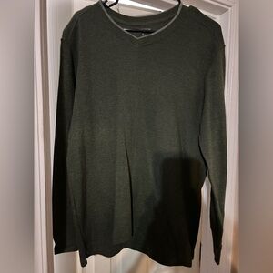 Mens Covington Green V Neck Pullover Sweater